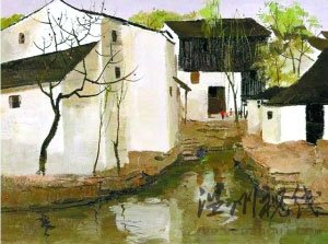 為偶像魯迅故鄉(xiāng)畫(huà)的《魯迅故土》