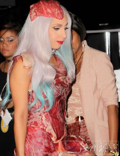lady gaga mv音樂錄影帶大獎頒獎禮 lady gaga 肉片裝有點血腥感覺