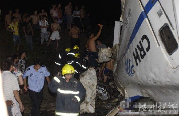 溫州動車追尾事故現(xiàn)場