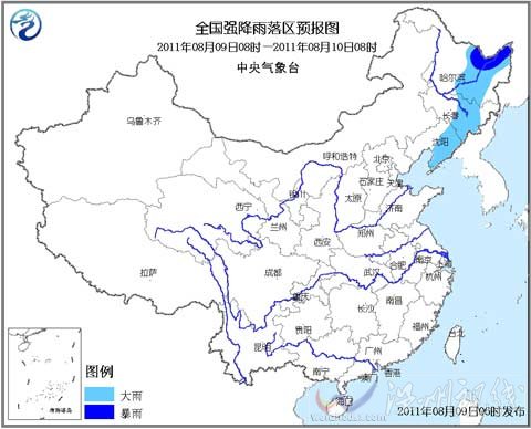 暴雨藍(lán)色預(yù)警：黑龍江東北部有暴雨