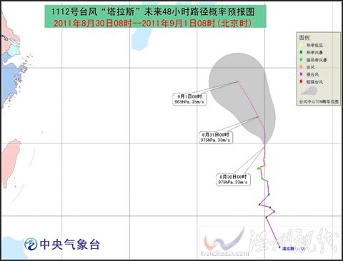 “塔拉斯”繼續(xù)向北偏西方向移動(dòng)