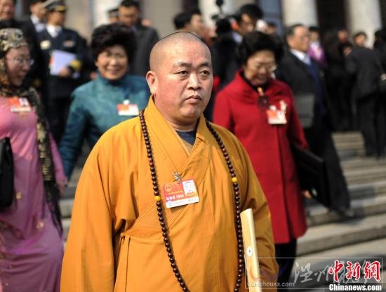 資料圖：少林寺方丈釋永信。中新社發(fā) 廖攀 攝