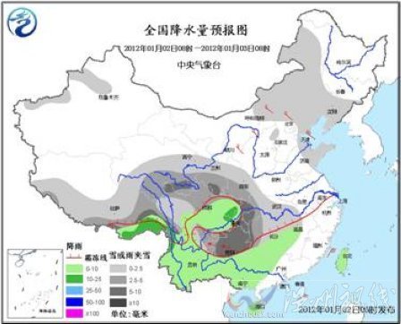 全國降水量預(yù)報(bào)圖。中央氣象臺(tái)網(wǎng)站