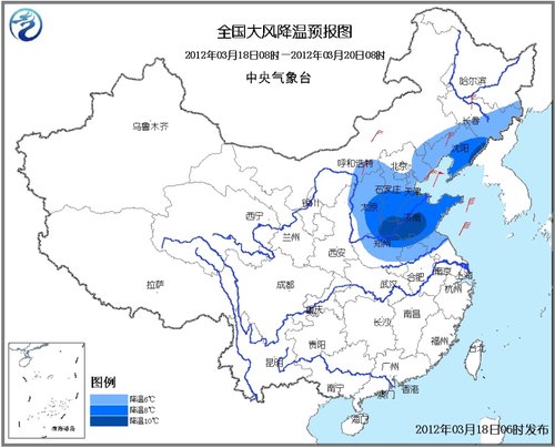 全國(guó)大風(fēng)降溫預(yù)報(bào)圖