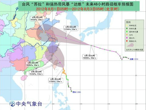 臺(tái)風(fēng)橙色預(yù)警：蘇拉達(dá)維繼續(xù)向我國(guó)沿?？拷? hspace=