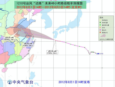 達維加強為臺風(fēng) 蘇拉逼近臺灣 
