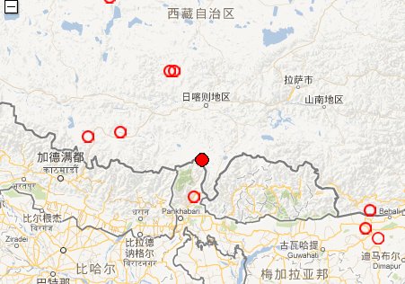 2012年12月21日西藏崗巴縣發(fā)生3.2級地震