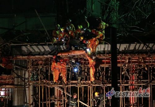 上海地鐵停車場檢修庫坍塌