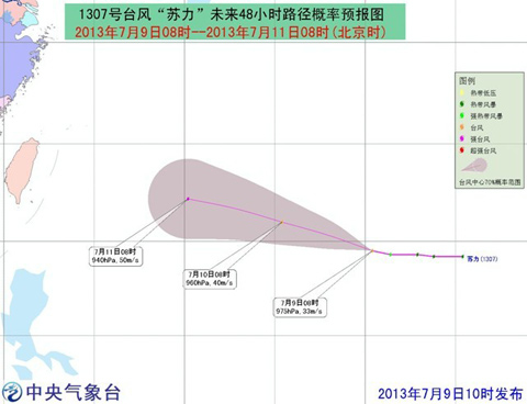 臺(tái)風(fēng)蘇力路徑
