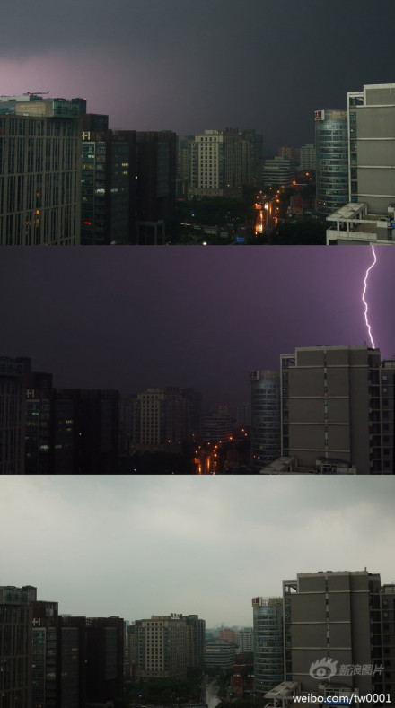 北京暴雨 11號暴雨雷電襲擊北京白天猶如黑夜
