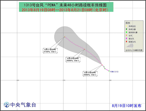13號臺風PEWA路徑圖