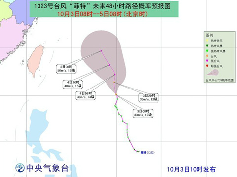 臺(tái)風(fēng)菲特路徑圖