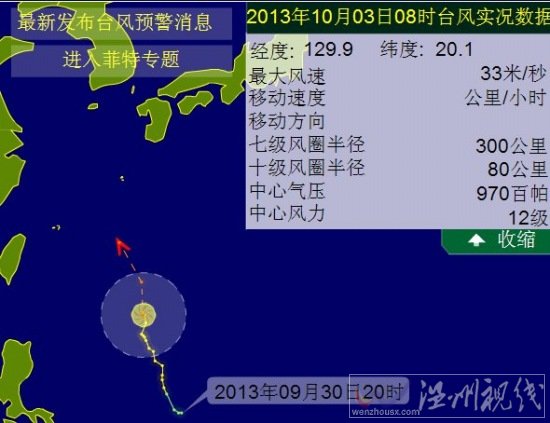 臺(tái)風(fēng)菲特路徑圖
