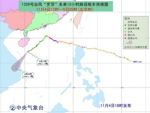 第29號(hào)臺(tái)風(fēng)羅莎路徑