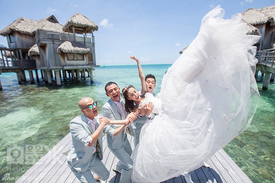 佟麗婭陳思成婚禮在大溪地舉行 一開始就奔著結婚去