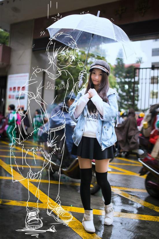 女孩約會二次元男友創意照片
