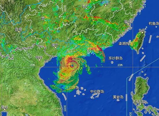 臺風威馬遜雷電云圖