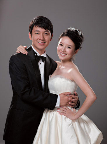 董潔潘粵明結婚照 