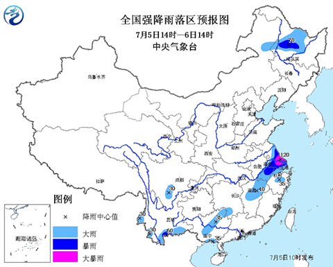 全國強降雨落區(qū)預(yù)報圖
