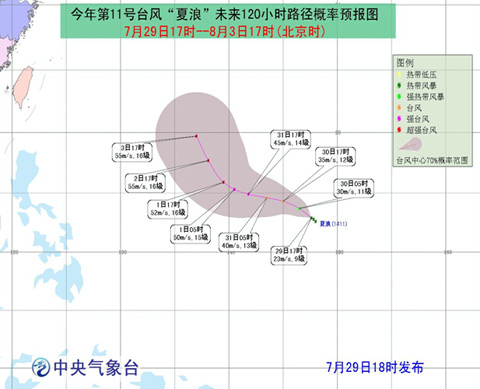 臺風夏浪路徑