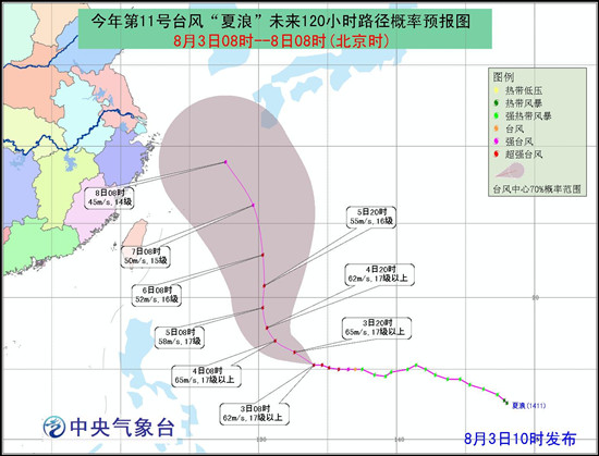 夏浪臺風(fēng)登陸我國沿海概率較小