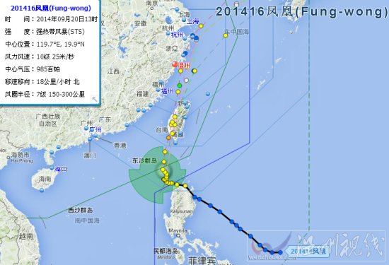 臺灣臺風預報 臺風鳳凰路徑圖