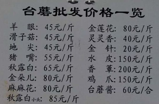 五臺(tái)山天價(jià)特色菜\臺(tái)蘑燉山雞\食材報(bào)價(jià)