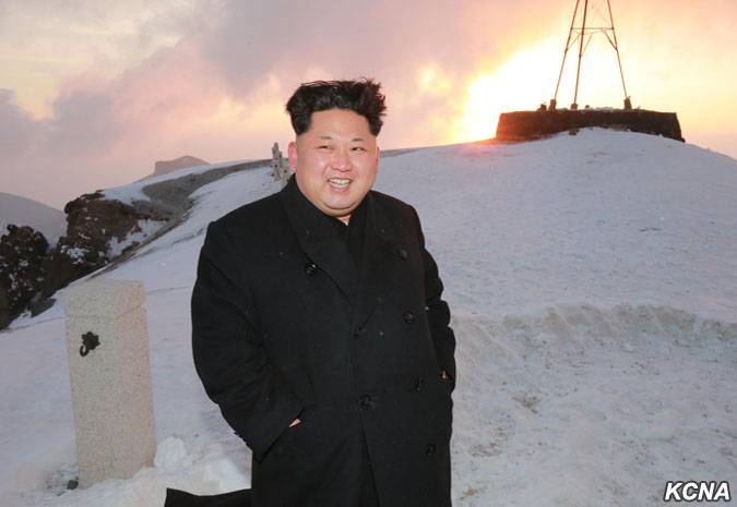 金正恩登上白頭山