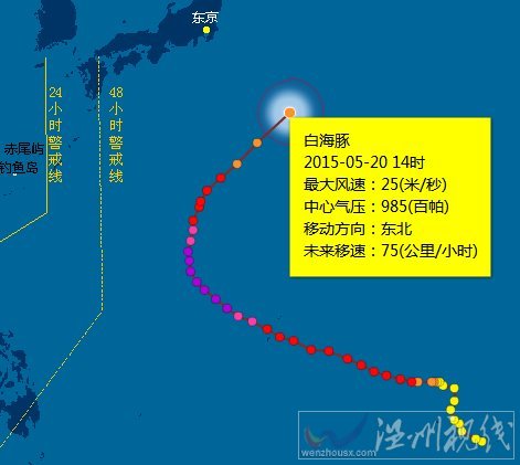 臺風白海豚路徑圖