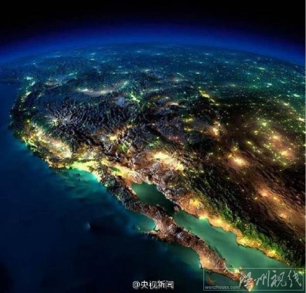 美國宇航局航拍美麗的夜景圖片