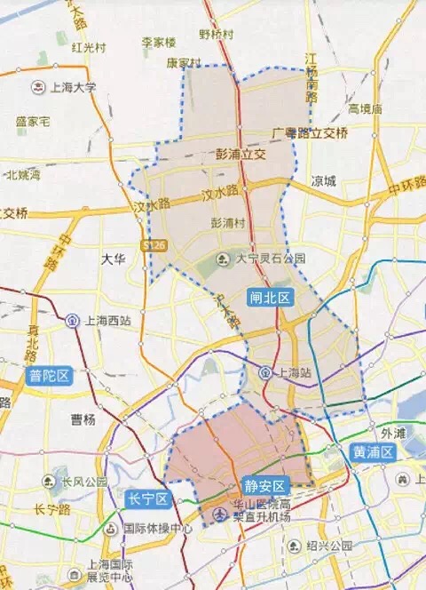 上海靜安閘北兩區擬合并