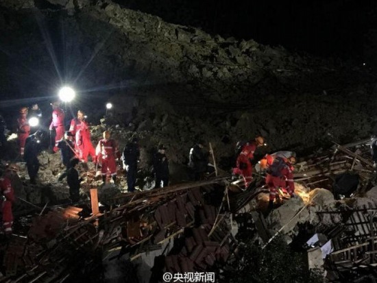 麗水山體滑坡救援現(xiàn)場