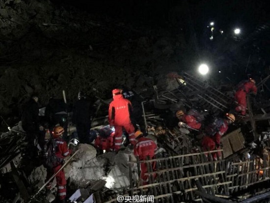 麗水山體滑坡救援現(xiàn)場