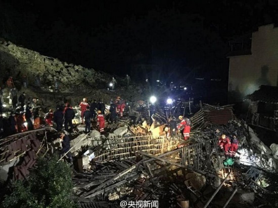 麗水山體滑坡救援現(xiàn)場