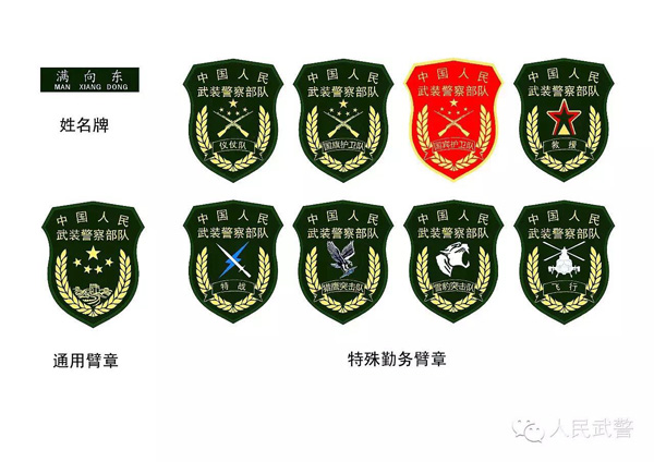 武警更換標志服飾