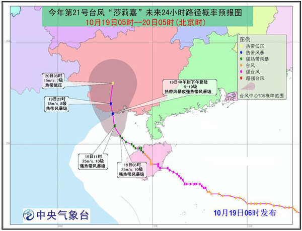 臺風莎莉嘉路徑圖