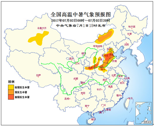 高溫中暑預報 多地極易發(fā)生中暑