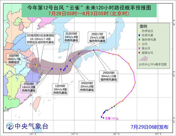 臺(tái)風(fēng)云雀路徑預(yù)報(bào)圖