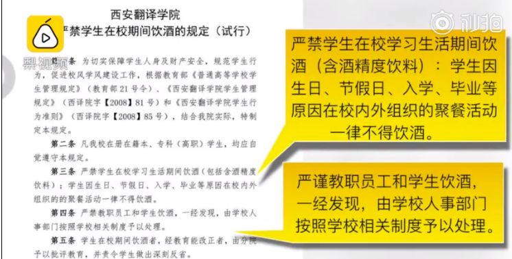 高校試行禁酒令
