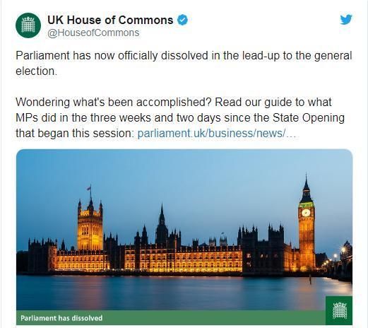 英國(guó)議會(huì)下院宣布解散