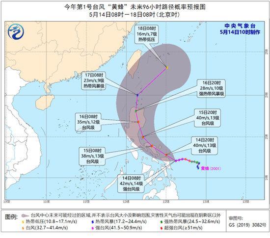臺風黃蜂路徑