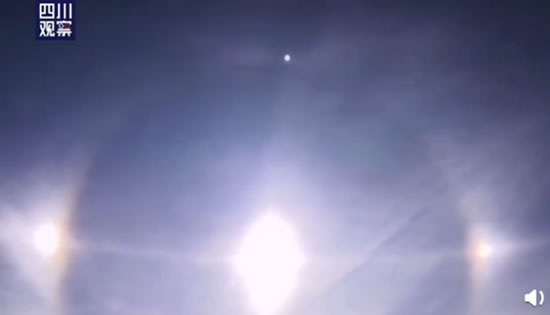 黑龍江漠河上空出現(xiàn)三個太陽