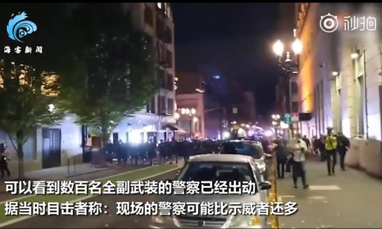 美大批軍車進(jìn)駐波特蘭平亂